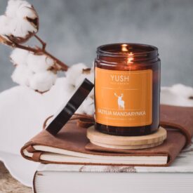 Świeca sojowa mandarynka i bazylia - świece sojowe Yush