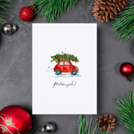 Kartka okolicznościowa Radosnych - karnet świąteczny