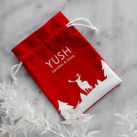 Świąteczny woreczek czerwony bawełniany