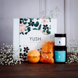 Zestaw prezentowy Domowe Spa IX świeca, kula i sól do kąpieli