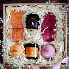 Sole do kąpieli i kule - świece zapachowe - zestaw na prezent