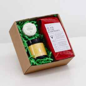 Zestaw prezentowy z konfiturą z mango, herbatą i świeczką