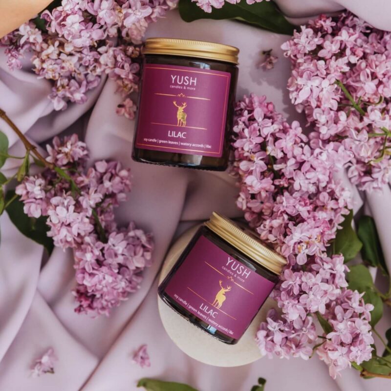 Lilac - Kwiatowa Świeca Sojowa - Świeży Bez