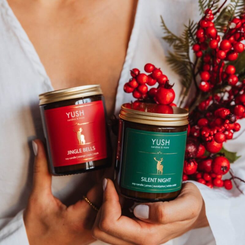 Świece sojowe świąteczne - YUSH candles & more