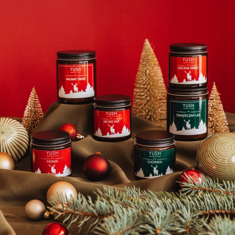 Świece sojowe świąteczne - YUSH candles & more
